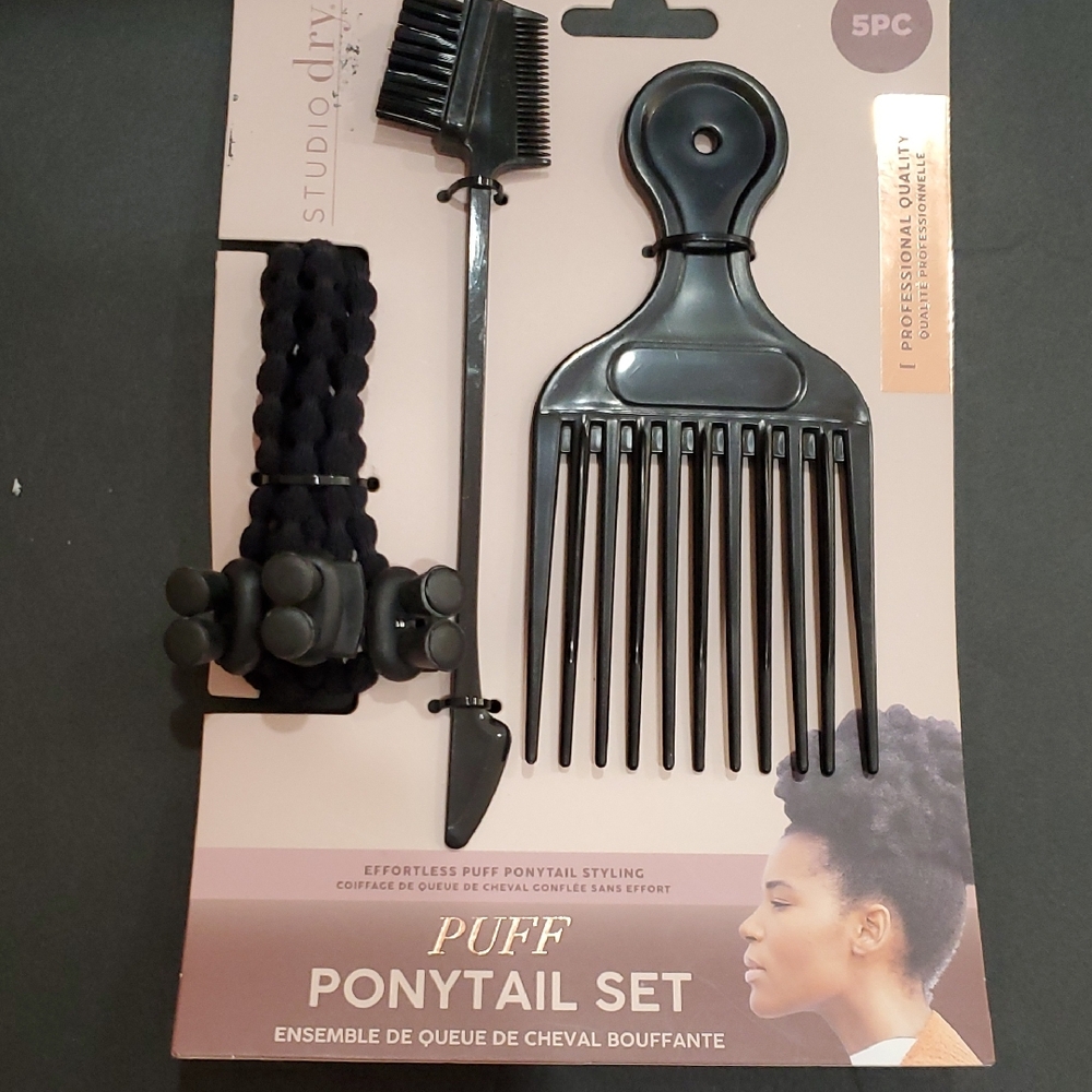 5piece afropuff coiled hair effortless professional quality ponytail styling set